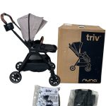 Xe đẩy Nuna triv màu xám be khung đen ( size: 0->22kg, full box) kèm cúp holder và adapter
