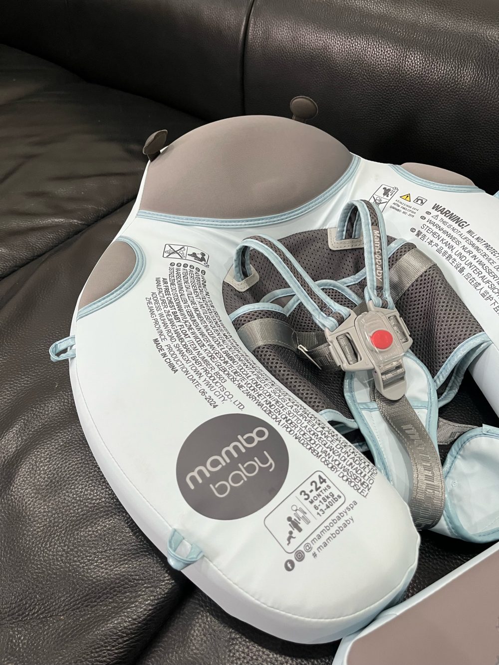 Phao bơi ngực Mambobaby màu xanh hoạ tiết bọ rùa có mái che ( size: 3->24m~ 6->18kg) - Ảnh 23