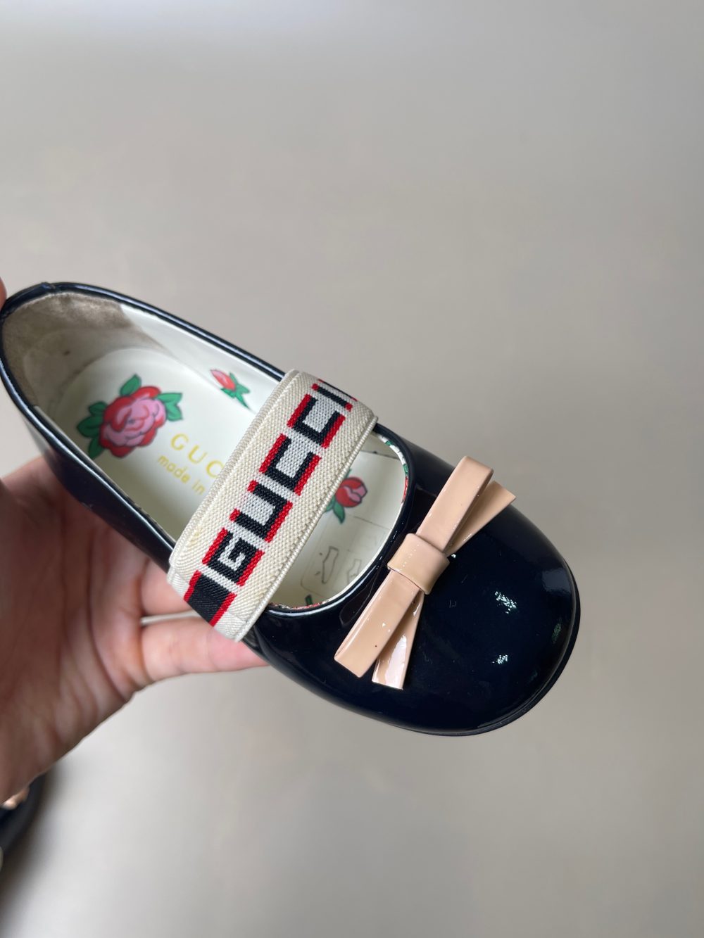Giày búp bê Gucci da bóng màu đen - auth (fullbox) - size 21 (lòng chân 13-13.5cm) - Ảnh 10