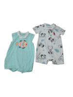 Set 2 bộ bodysuit Ralph Lauren và Obaibi màu xanh, trắng (size: 12m)