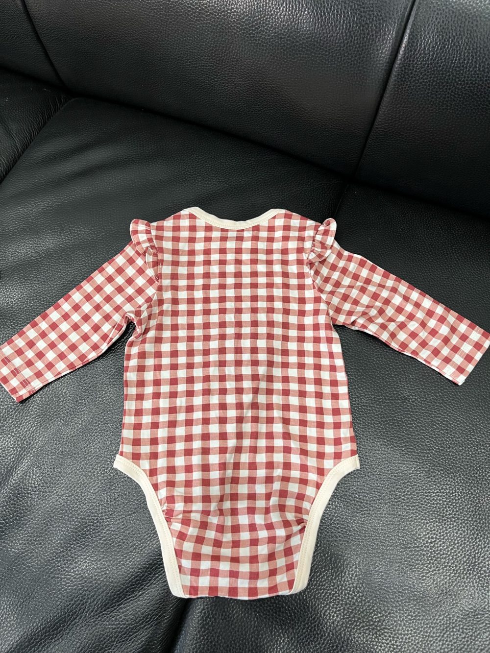 Set 2 bodysuit Nous hoạ tiết caro đỏ ( size: 6->9m) - Ảnh 3