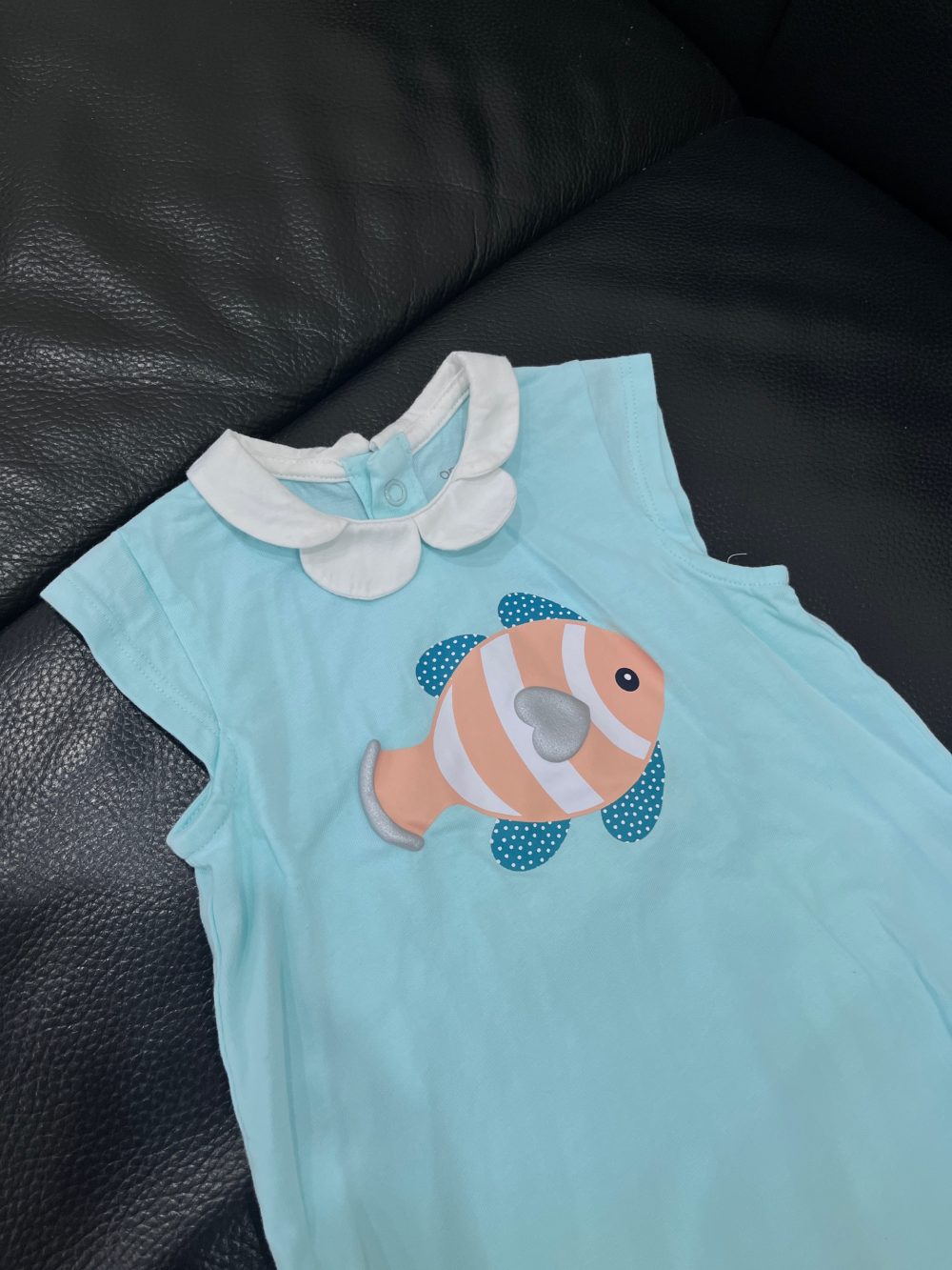 Set 2 bộ bodysuit Ralph Lauren và Obaibi màu xanh, trắng (size: 12m) - Ảnh 8
