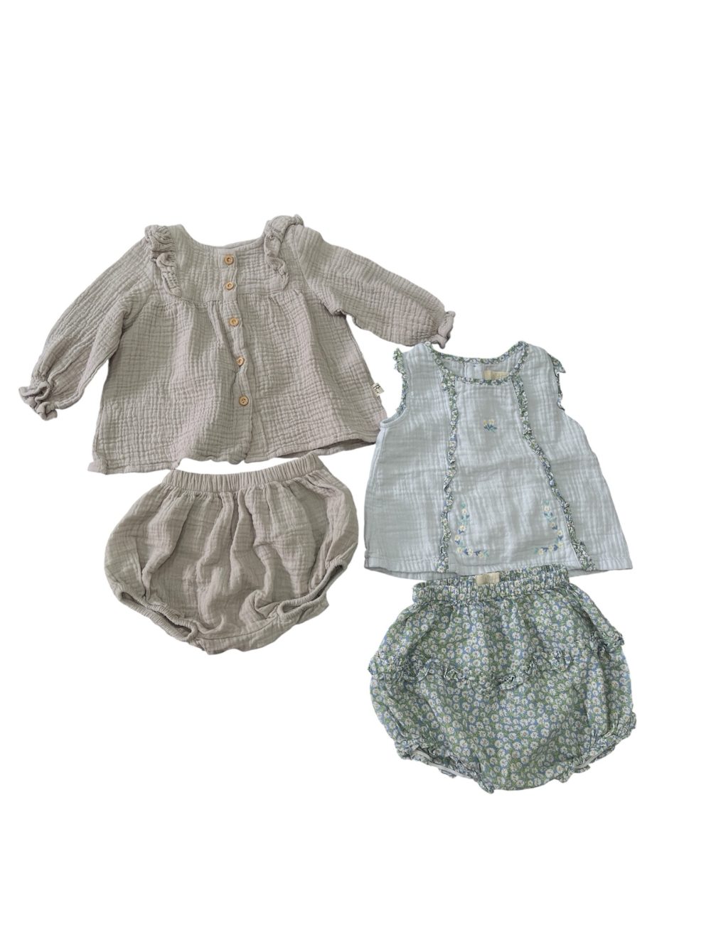 1a5e01b5b81246b983842bc641f970ac Set 2 đồ bộ cotton Verdaubet màu be, Abetta màu xanh (12→18m) - Ảnh 1