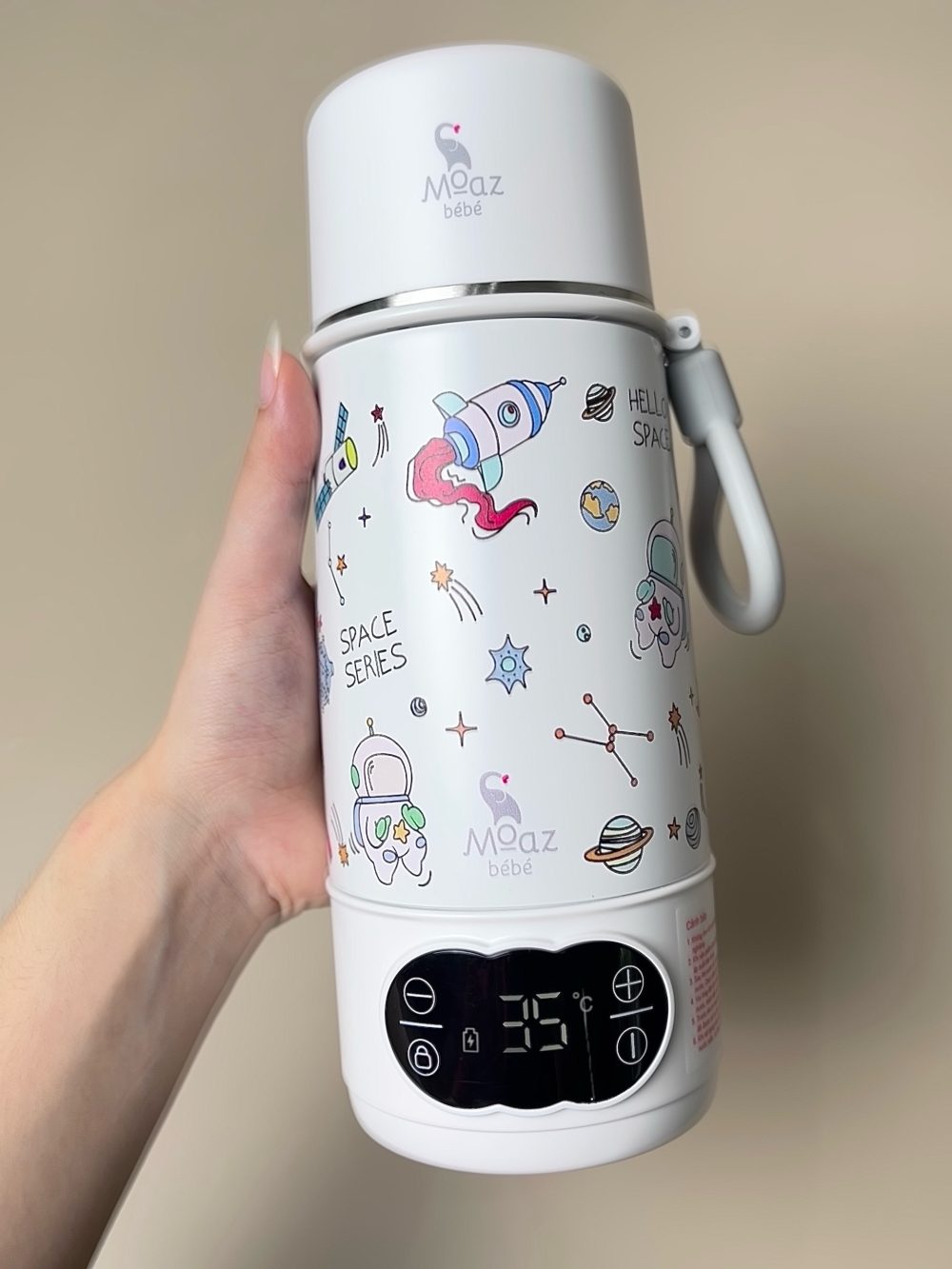Bình đun nước cầm tay Moaz BéBé màu trắng (no box) - Ảnh 2