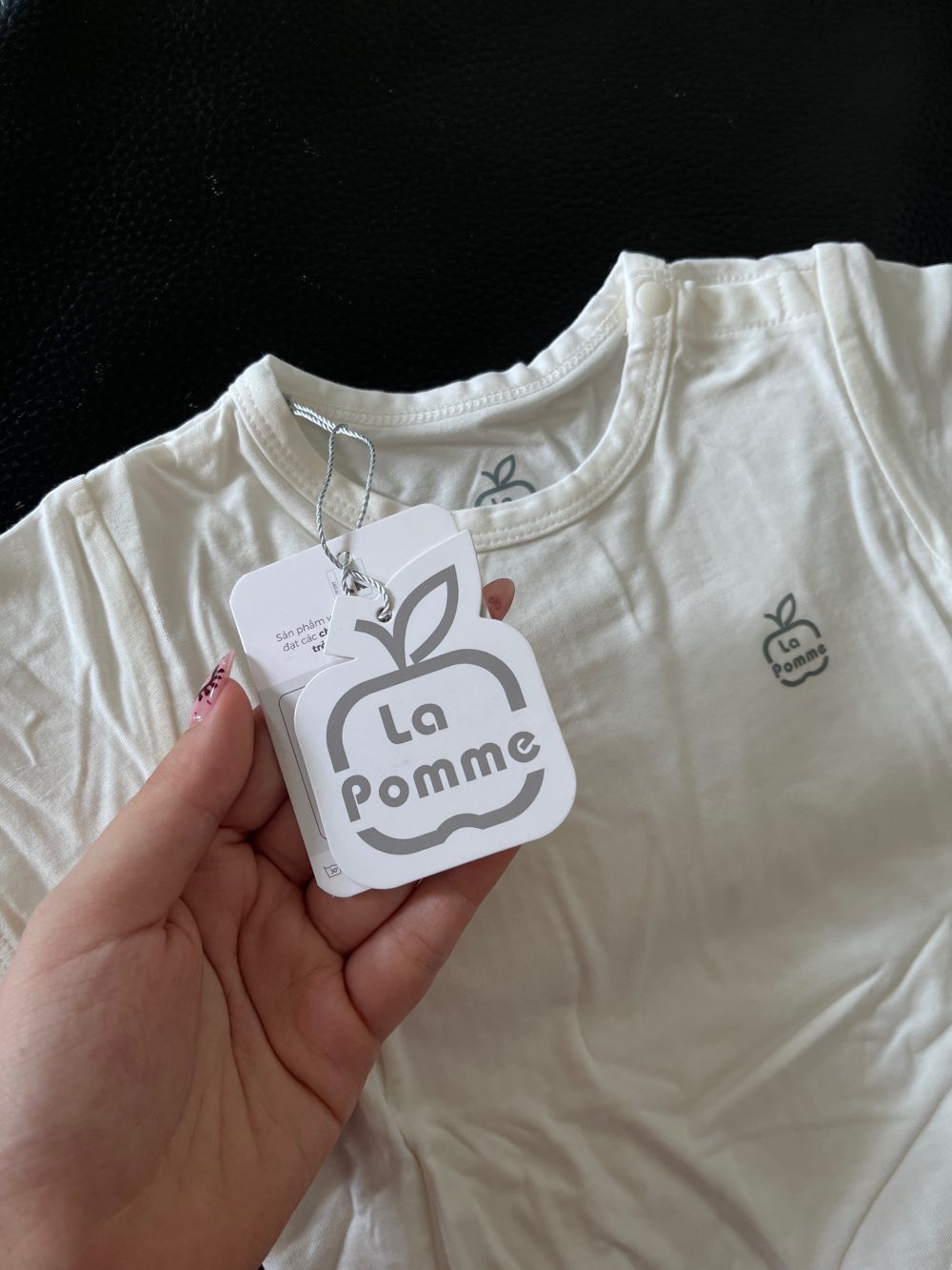 Bộ yếm rời kèm áo cộc tay La Pomme màu nâu (size 6→9m) - Ảnh 3