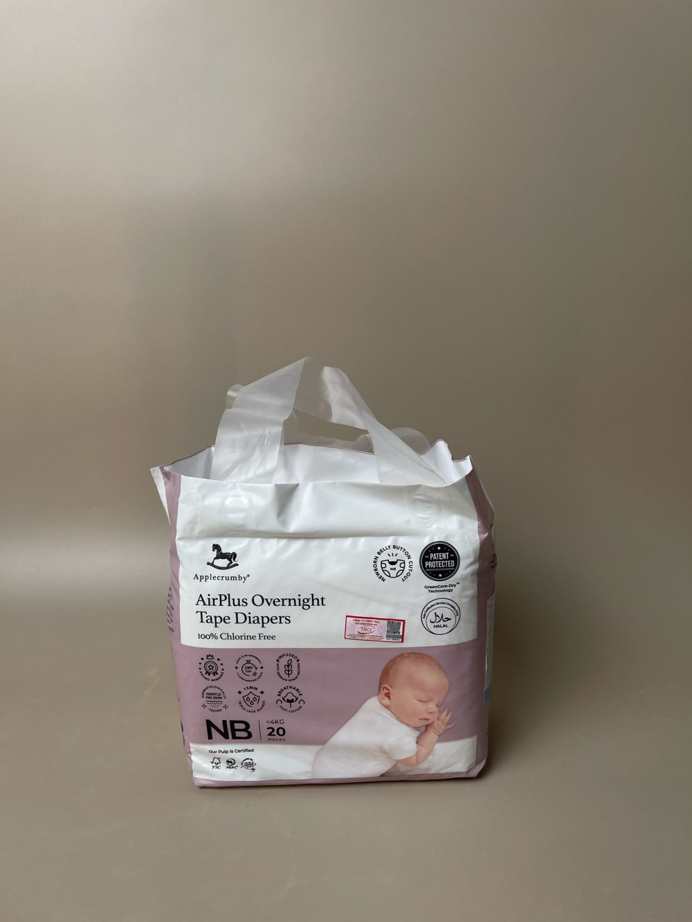 Tã dán đêm Applecrumby AirPlus Overnight Tape Size NB (size: dưới 4kg) - Ảnh 6