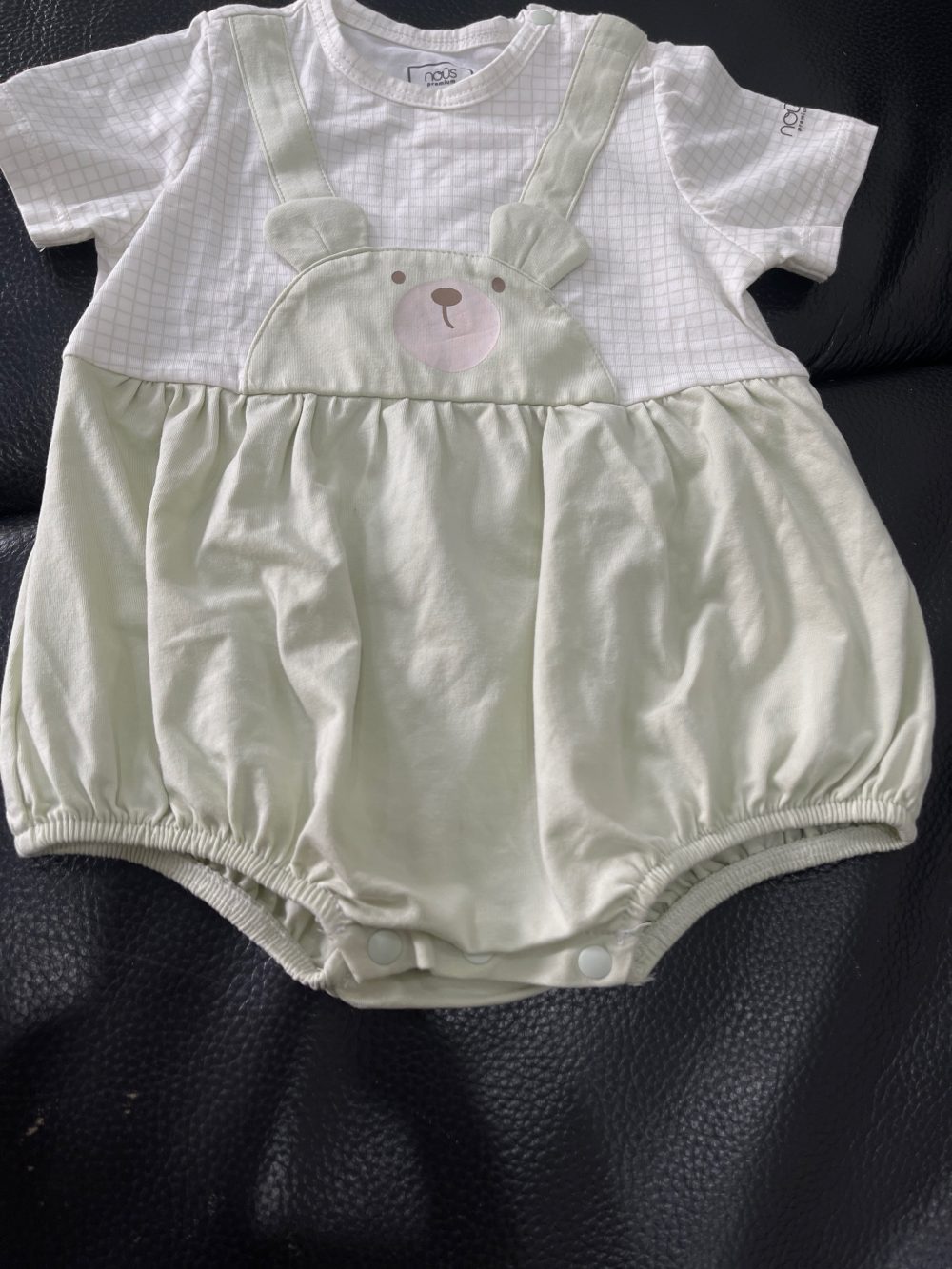 Set 2 bodysuit cộc tay xanh lá, caro Nous (Size: 0->3m) - Ảnh 6