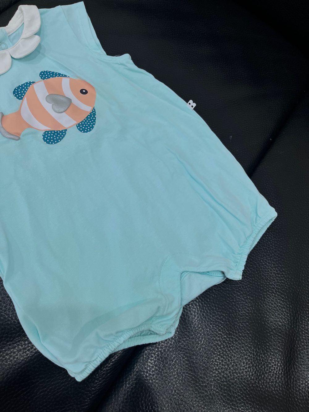 Set 2 bộ bodysuit Ralph Lauren và Obaibi màu xanh, trắng (size: 12m) - Ảnh 5