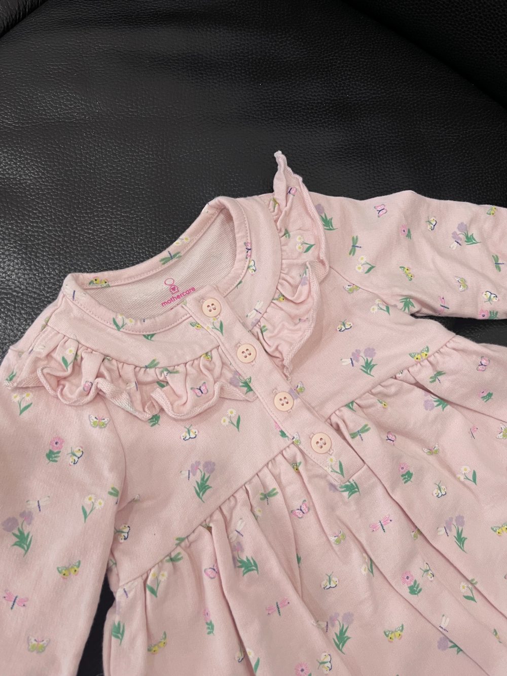 Đầm dài tay Mothercare in họa tiết màu hồng (6→9m) - Ảnh 2