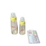 Set 2 bình sữa PPSU cổ hẹp Pigeon 160ml, 240ml ( no box) kèm núm ti size 4m+