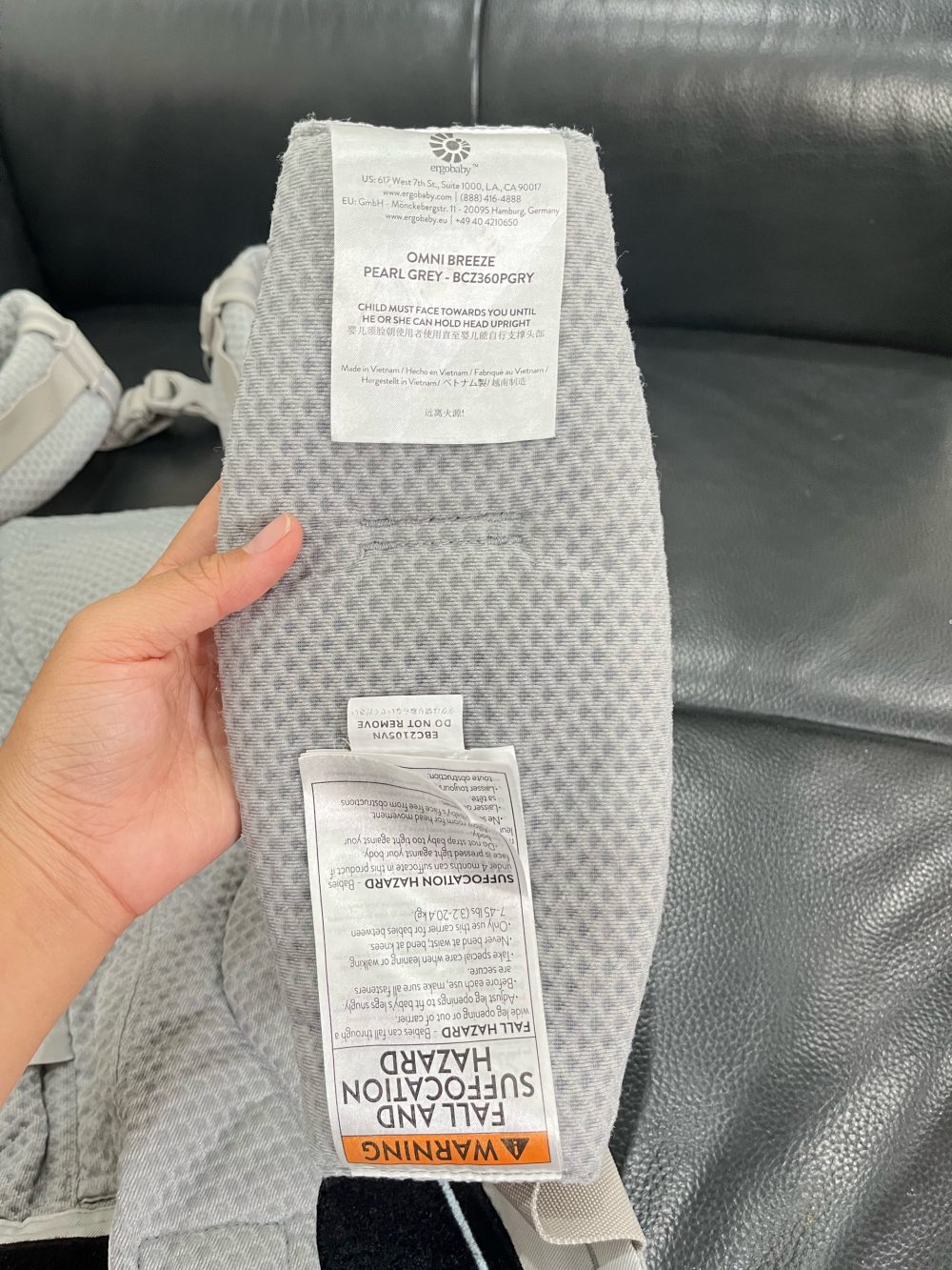 Địu cho bé Ergobaby Omni Breeze, Pearl Grey ( size: 3kg2->20kg~ 0->48m) - Ảnh 11