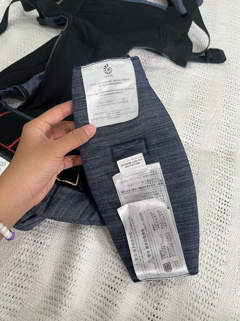 Địu Ergobaby Omni 360 Cool Air Mesh màu Indigo Weave ( size: 0->48m~ 3kg2-> 20kg) - Ảnh 18