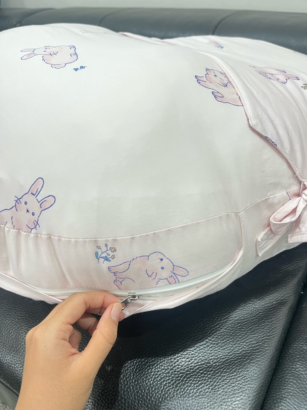 Gối chống trào ngược Dono&Dono vải cotton 4 mùa (hoạ tiết thỏ hồng)65x80 - Ảnh 11