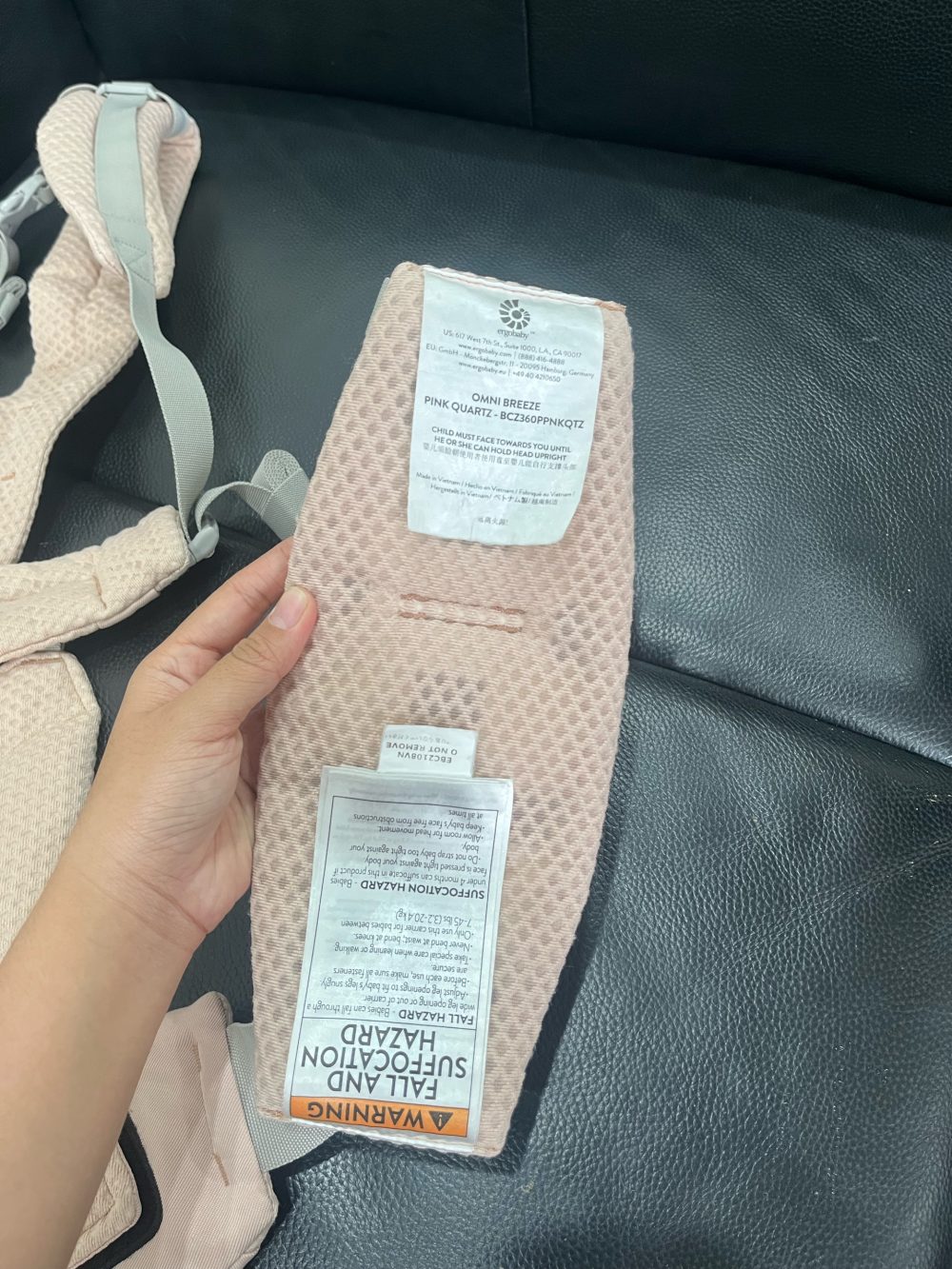 Địu cho bé Ergobaby Omni Breeze, Pink Quartz ( size: 3kg2->20kg~ 0->48m) - Ảnh 13