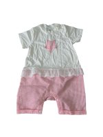 Bộ body liền cộc tay La Pomme in hoạ tiết màu hồng (12→18m)
