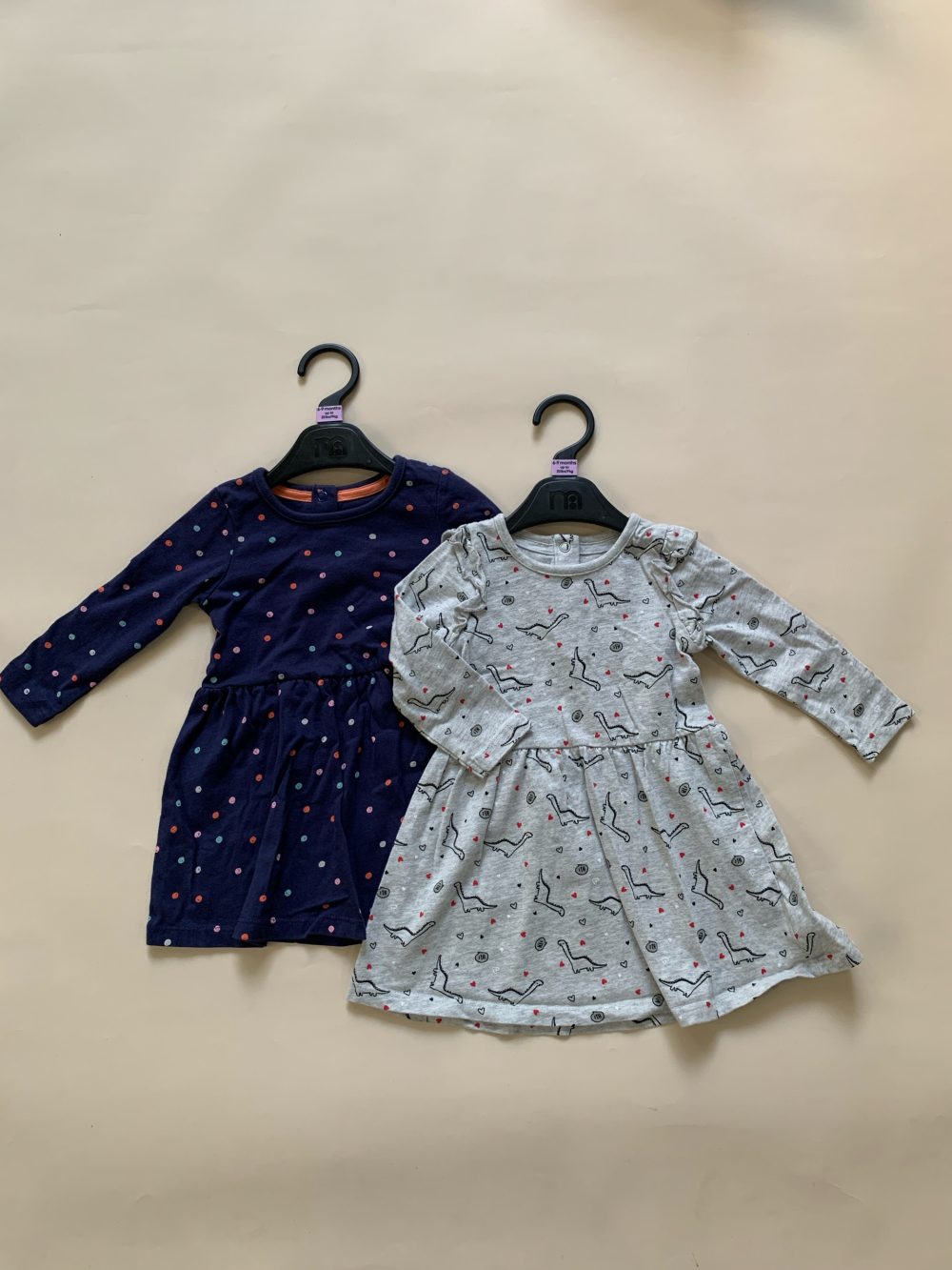 Set 2 đầm tay dài Mother Care hoạ tiết màu xám, xanh - Ảnh 2