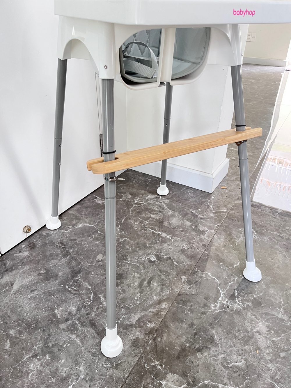 Ghế ăn dặm cho bé BabyHop màu trắng kèm thanh gác chân (6→36m) - Ảnh 13