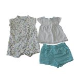 Set bodysuit, đồ bộ Obaibi màu trắng, xanh (size 18m)