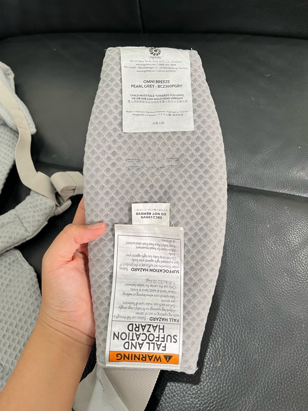 Địu Ergobaby Omni Breeze, Pearl Grey (size: 3kg2→20kg~ 0→48m) - Ảnh 12