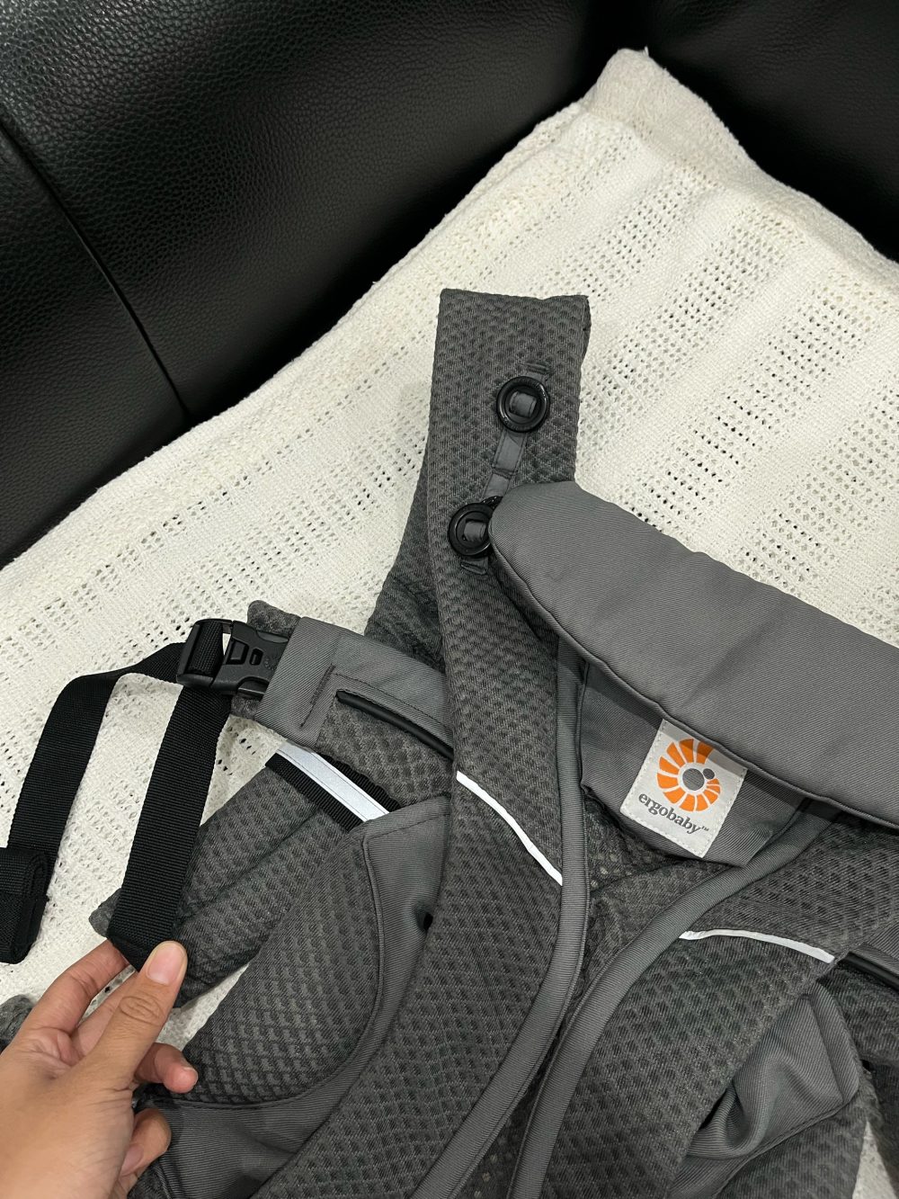 Địu Ergobaby Omni Breeze màu Graphite grey (size: 0->48m, tối đa 20kg) - Ảnh 6