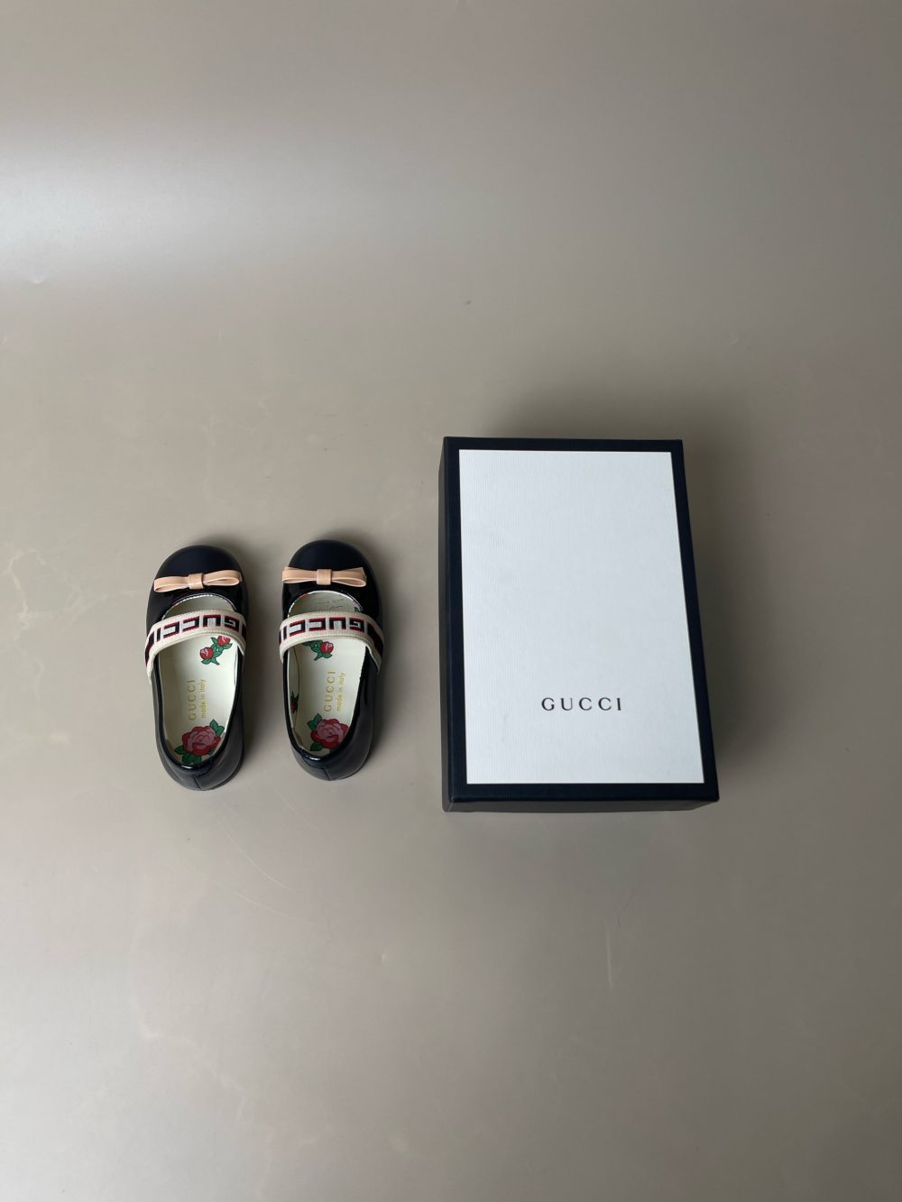 Giày búp bê Gucci da bóng màu đen - auth (fullbox) - size 21 (lòng chân 13-13.5cm) - Ảnh 8