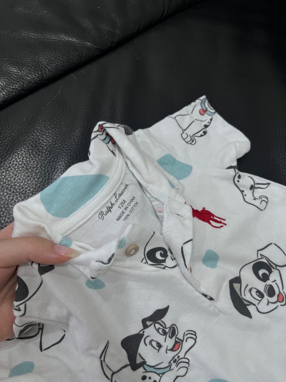 Set 2 bộ bodysuit Ralph Lauren và Obaibi màu xanh, trắng (size: 12m) - Ảnh 4