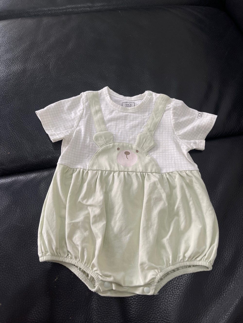 Set 2 bodysuit cộc tay xanh lá, caro Nous (Size: 0->3m) - Ảnh 9