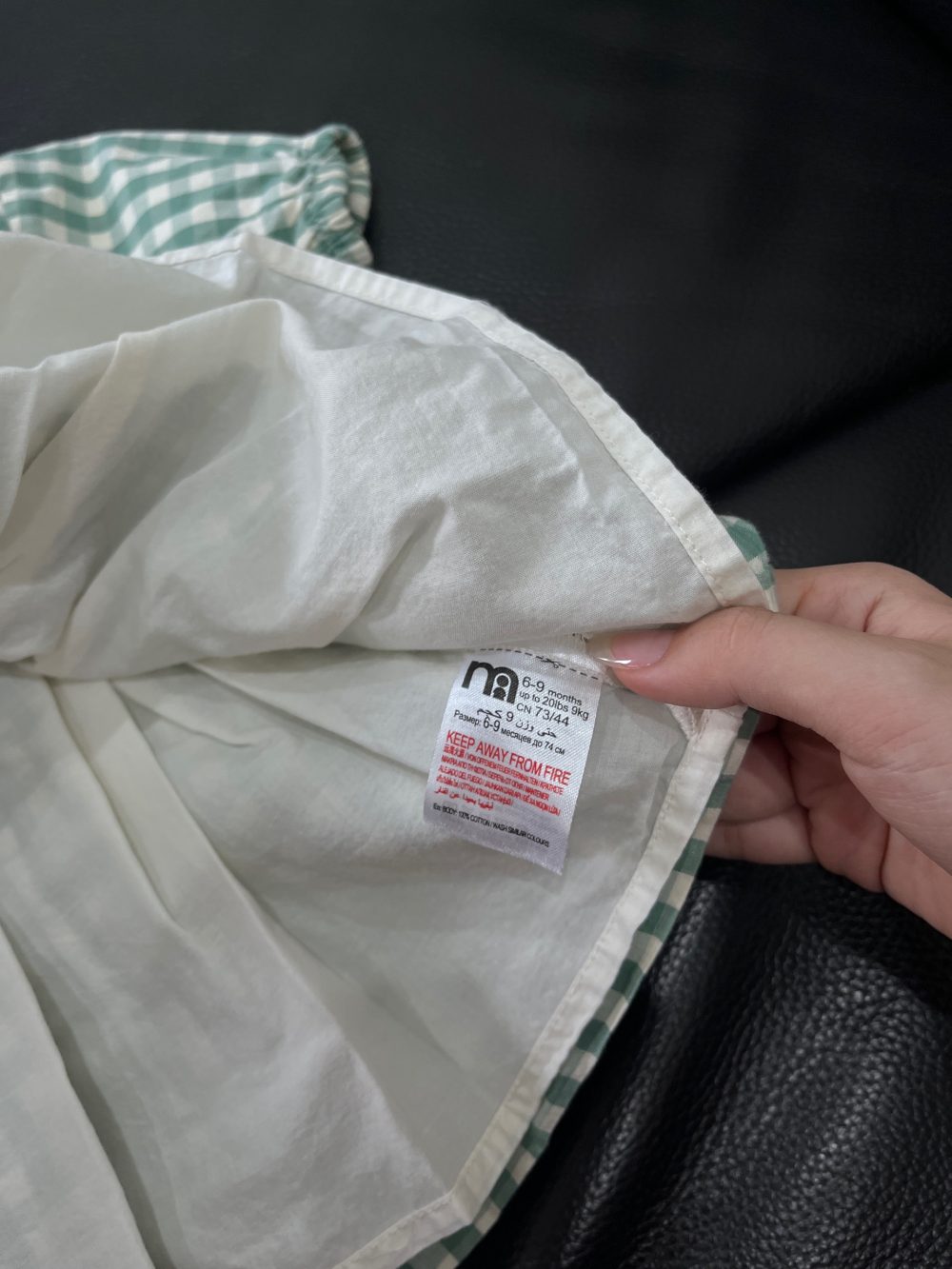 Váy caro Gingham Mothercare màu xanh (size: 6→9m) - Ảnh 10