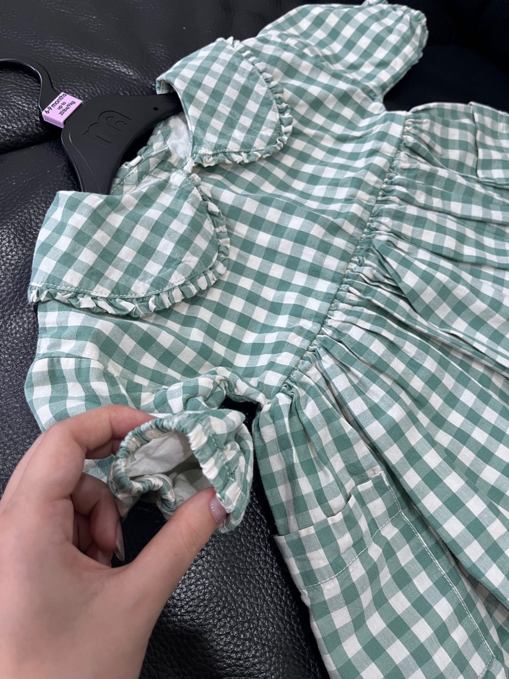 Váy caro Gingham Mothercare màu xanh (size: 6→9m) - Ảnh 6