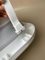 Set 4 món thau tắm, tựa lưng, ca tắm, mũ tắm màu xám, trắng - Ảnh 2