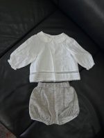 Set áo phối ren trắng, quần bí màu xám Nous Petit à petit (size 6m) - Ảnh 6