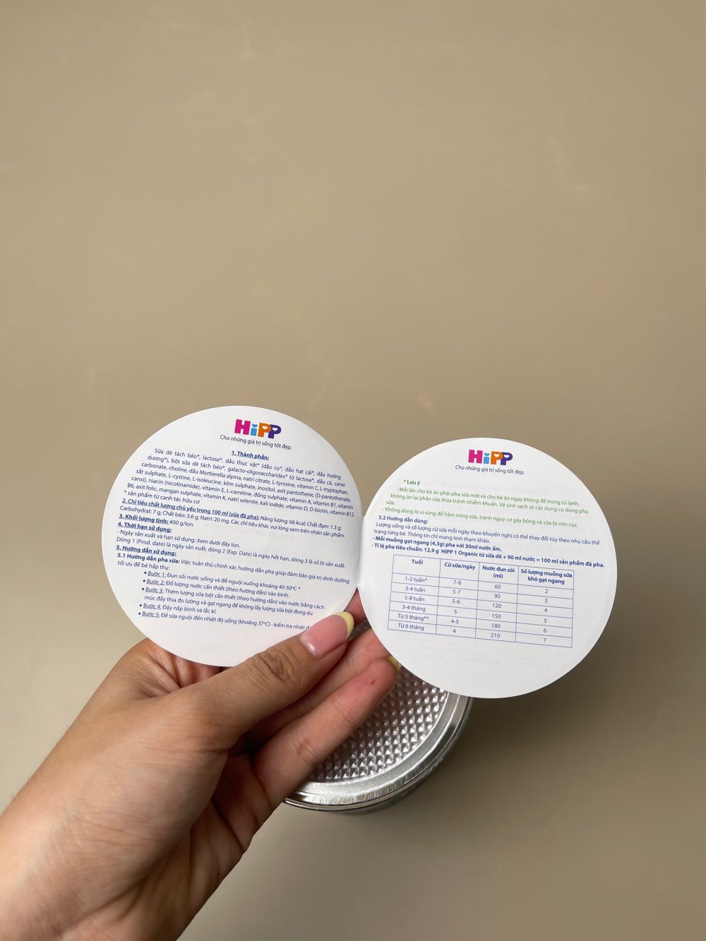 Sữa dê HiPP Organic số 1 - seal VNQ (400g, Date: 02/09/2027, 0->6m) - Ảnh 3