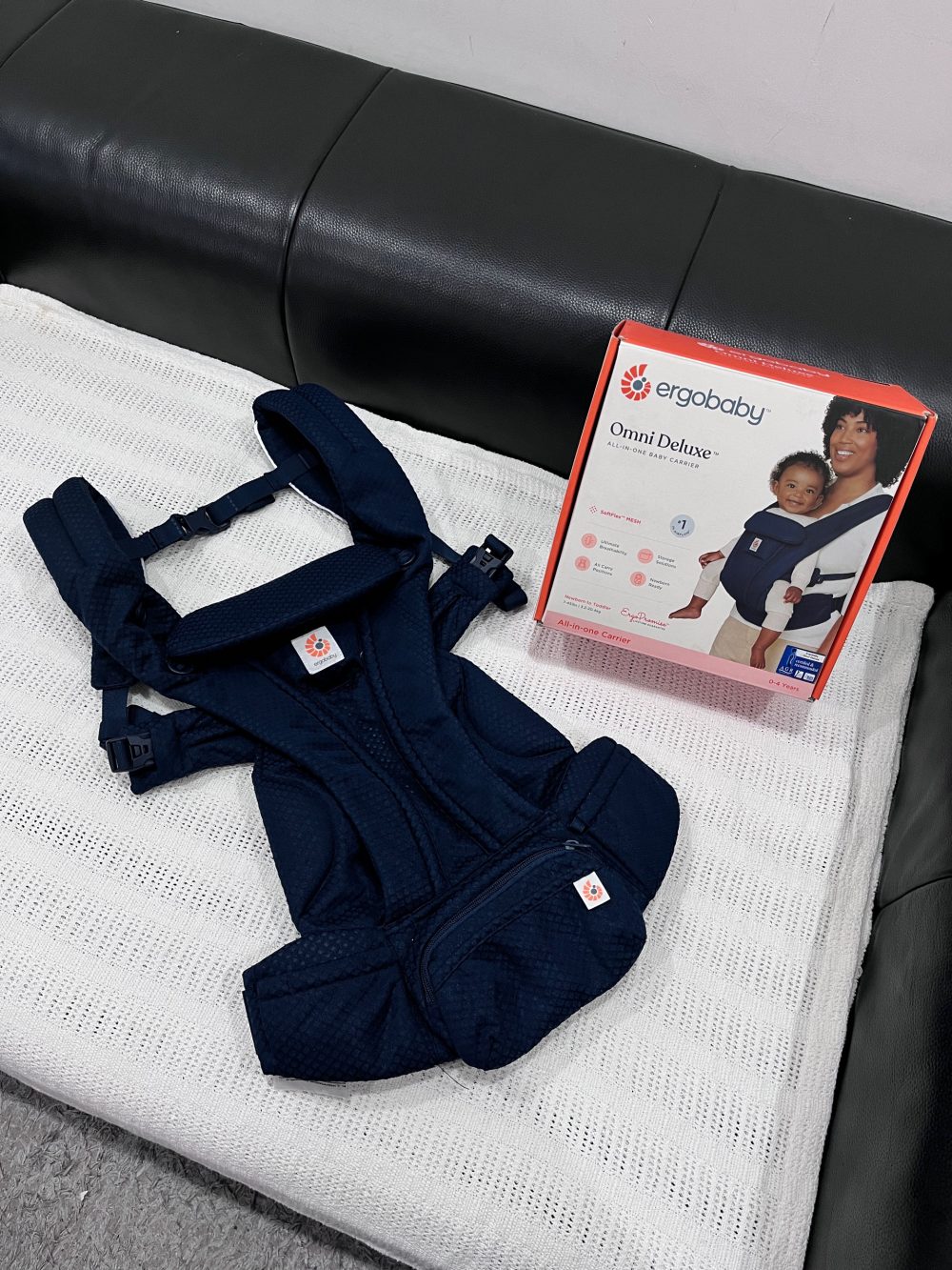 Địu bé Ergobaby Omni Deluxe, Midnight Blue ( size: 0->48m~ 3kg2->20kg4) full box - Ảnh 23
