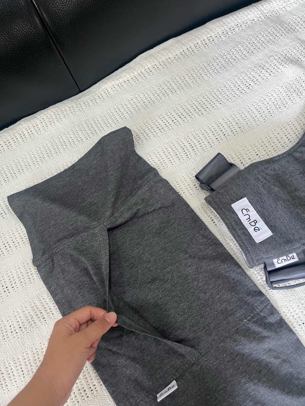 Địu vải Embé Sling màu Novasoft Charcoal, Flex plus ( size: 0-> 24m) full box. - Ảnh 11