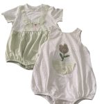 Set 2 bodysuit cộc tay xanh lá, caro Nous (Size: 0->3m)
