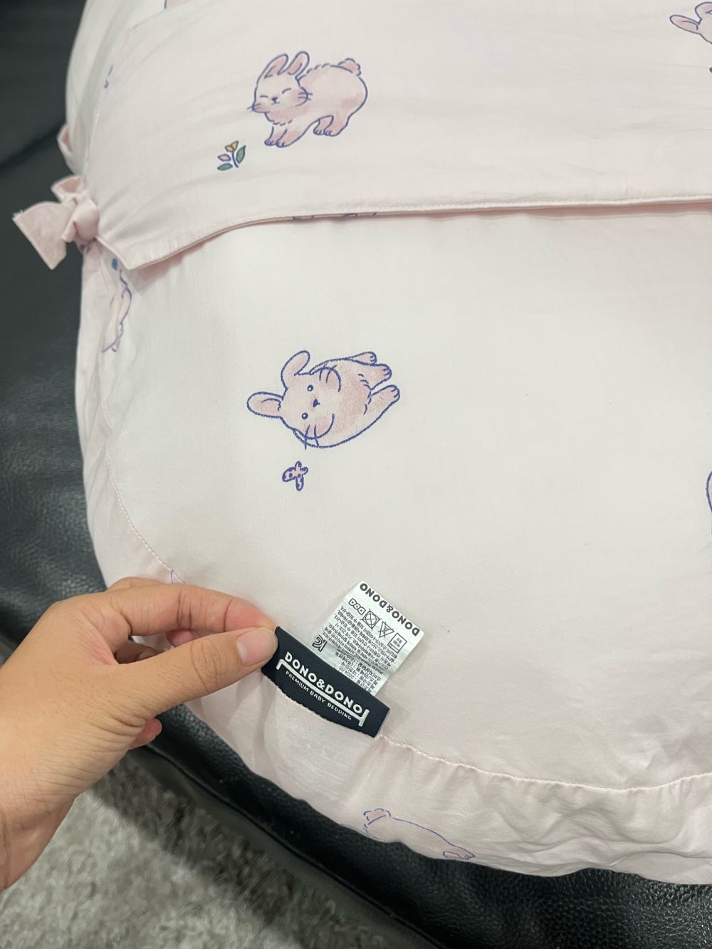 Gối chống trào ngược Dono&Dono vải cotton 4 mùa (hoạ tiết thỏ hồng)65x80 - Ảnh 5