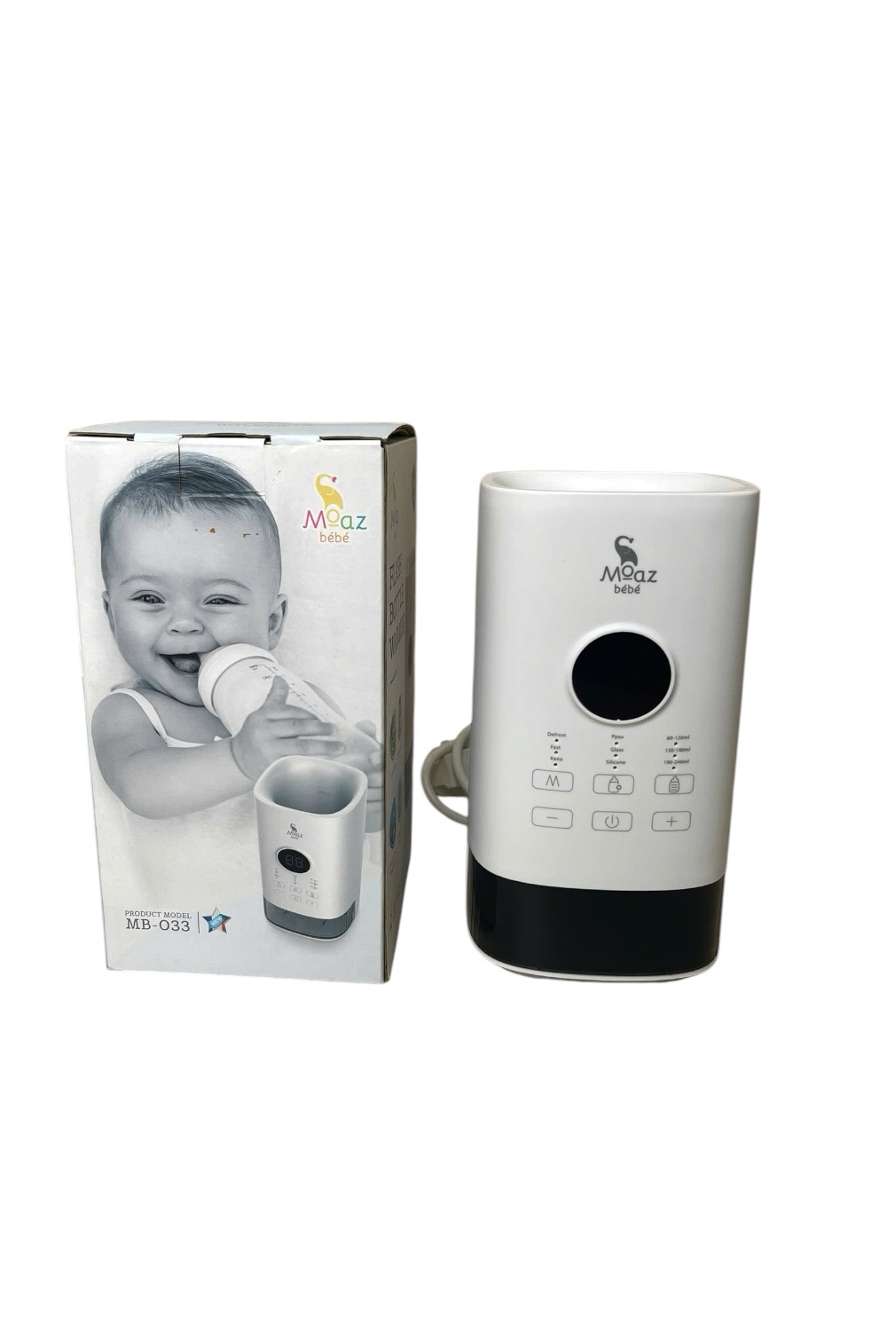 5125b2dbc08c413e8ed3ca17418f56e6 Máy hâm sữa siêu tốc Moaz Bébé MB-033( full box) - Ảnh 1