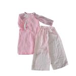 Áo dài cách tân thêu hoa màu hồng Tutupetti kèm quần no brand (13→15kg)