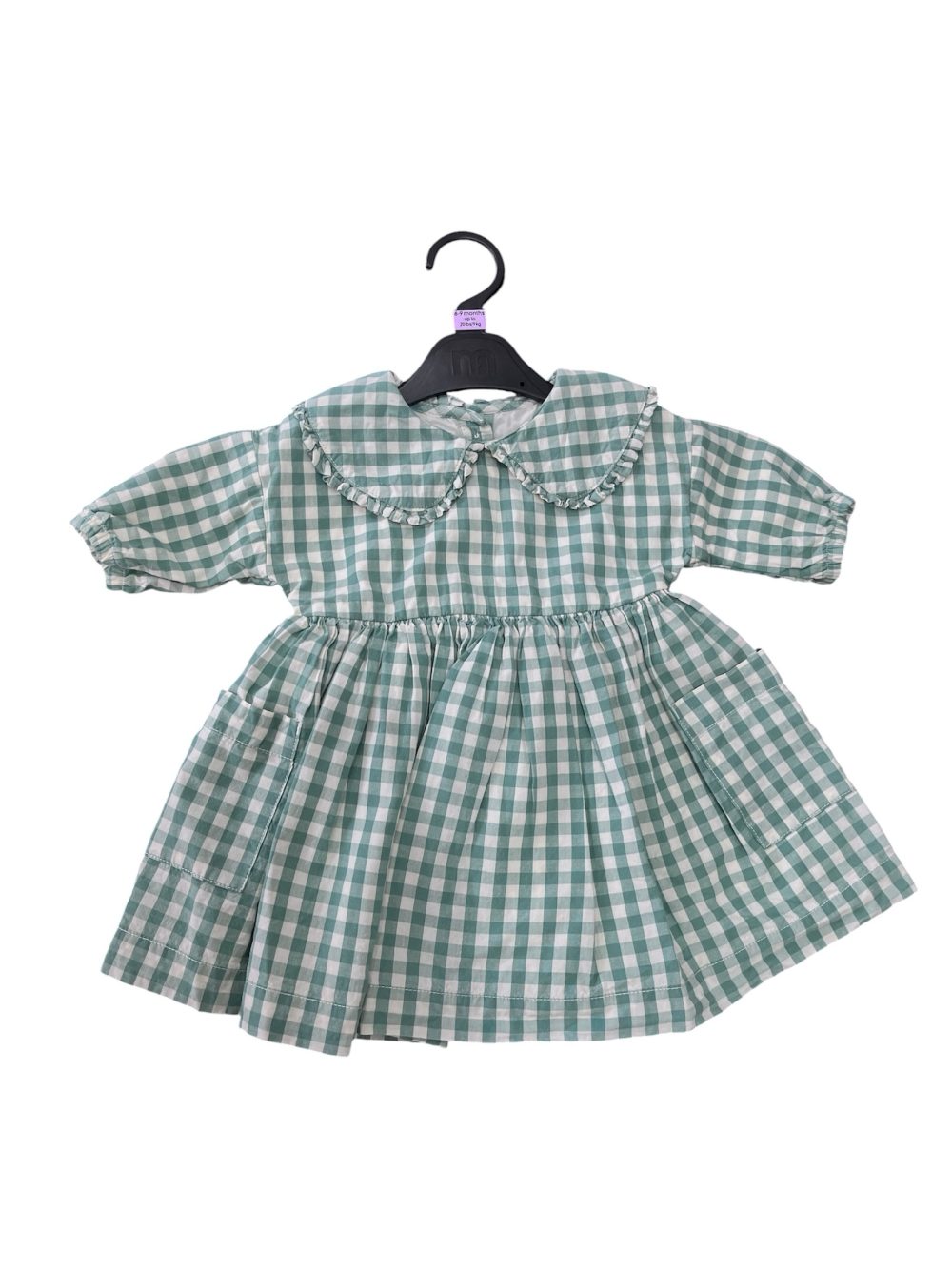 Váy caro Gingham Mothercare màu xanh (size: 6→9m) - Ảnh 1