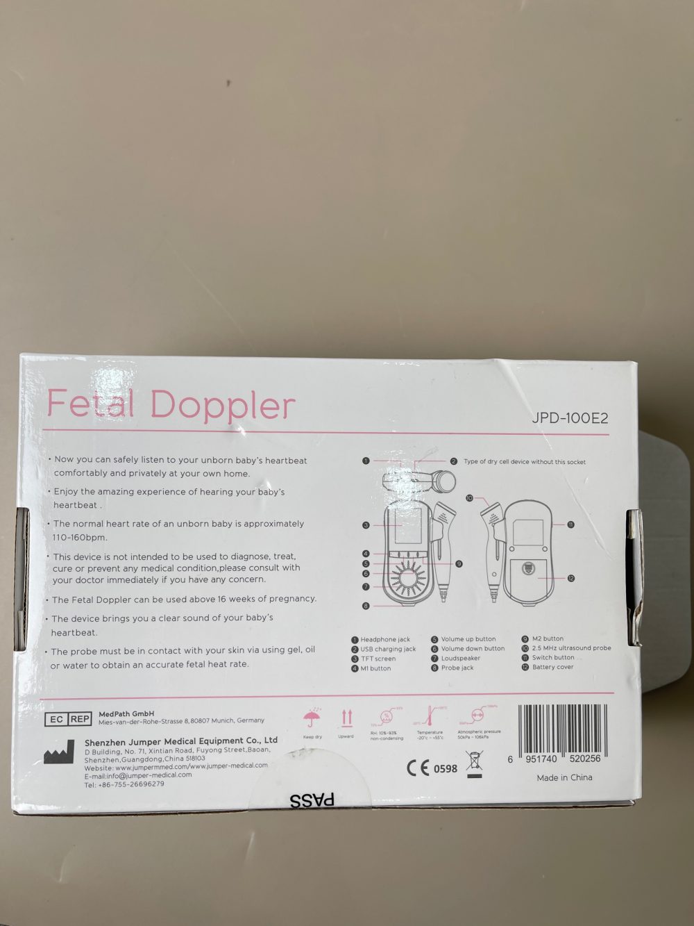 Máy đo tim thai Jumper màu xanh( Còn bh, full box) kèm gel - Ảnh 7