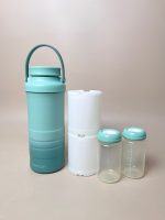 Bình giữ lạnh sữa mẹ di động Momcozy màu xanh size 22oz (no box) - Ảnh 11