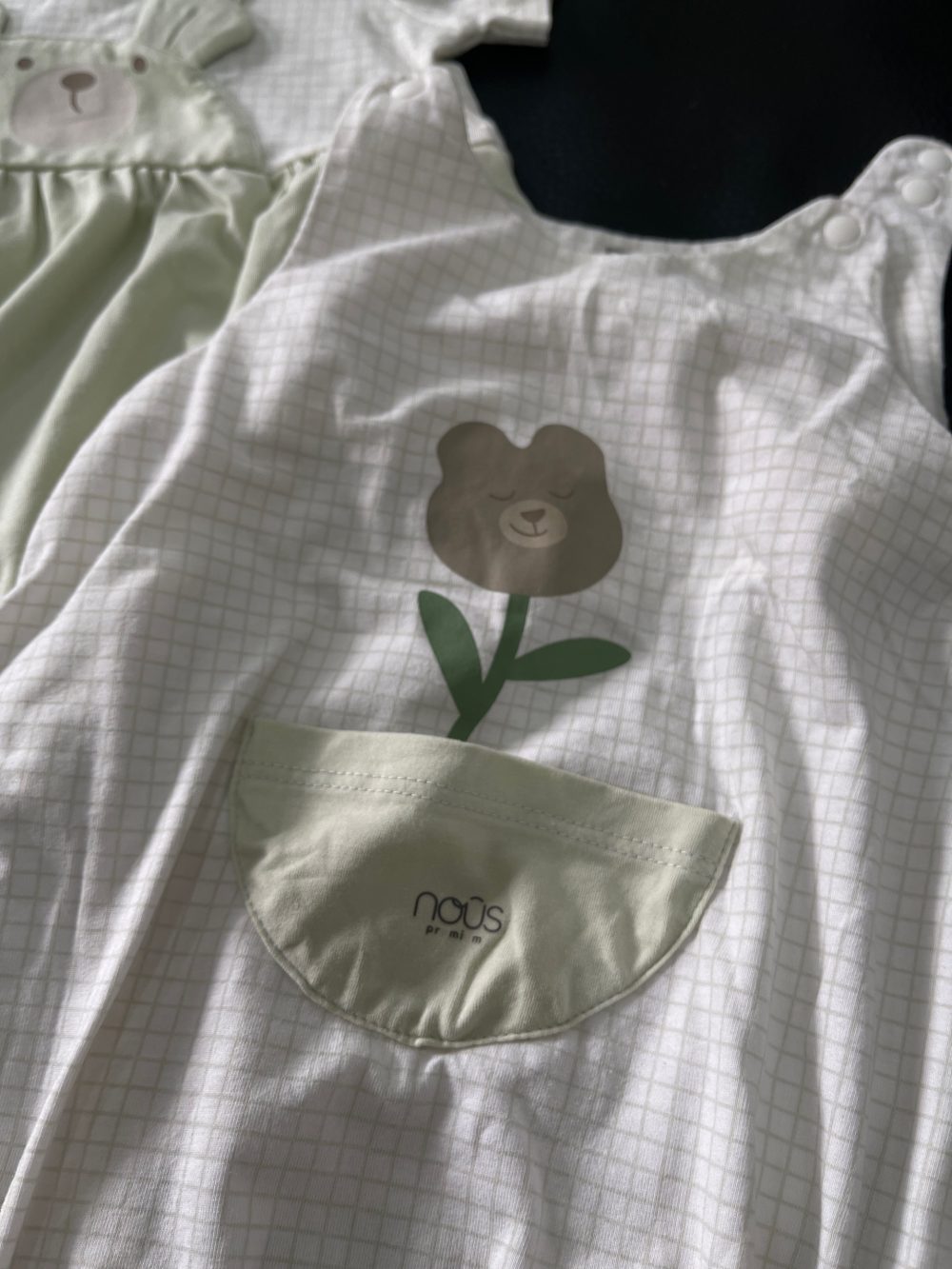 Set 2 bodysuit cộc tay xanh lá, caro Nous (Size: 0->3m) - Ảnh 8
