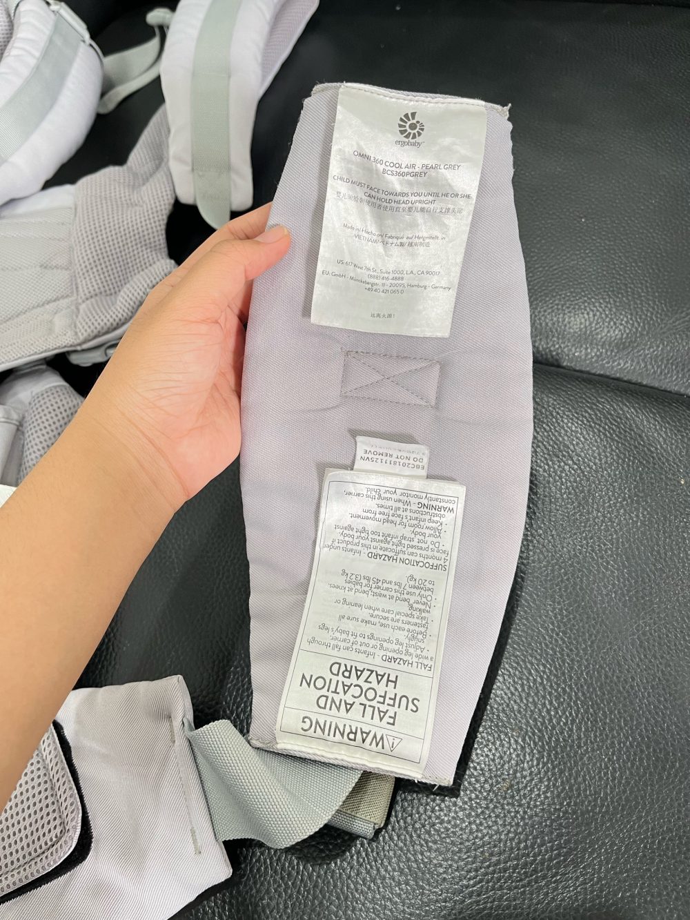 Địu Ergobaby Omni 360 Cool Air Mesh, Pearl Grey ( size:0->48m~ 3kg2->20kg) - Ảnh 2