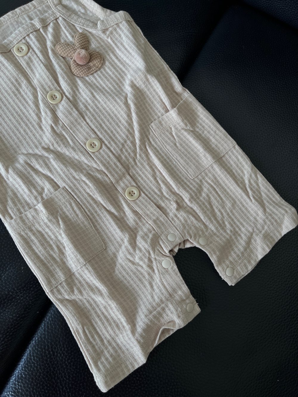 Bộ yếm rời kèm áo cộc tay La Pomme màu nâu (size 6→9m) - Ảnh 7