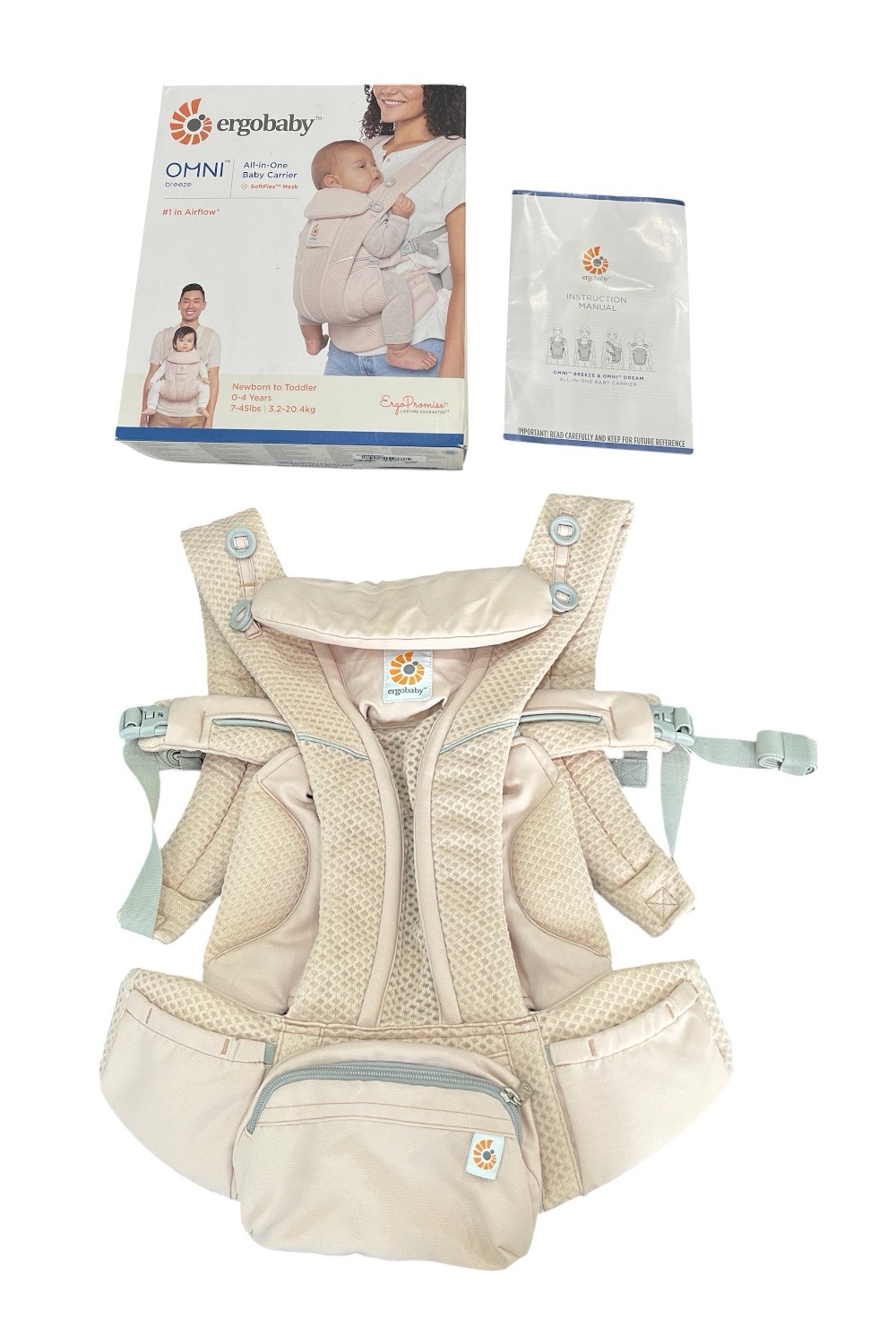 65cf398e78c4442aa624501b4612c5b8 Địu Ergobaby Omni Breeze, Pink Quartz (size: 3.2->20kg ~ 0->48m) full box - Ảnh 1