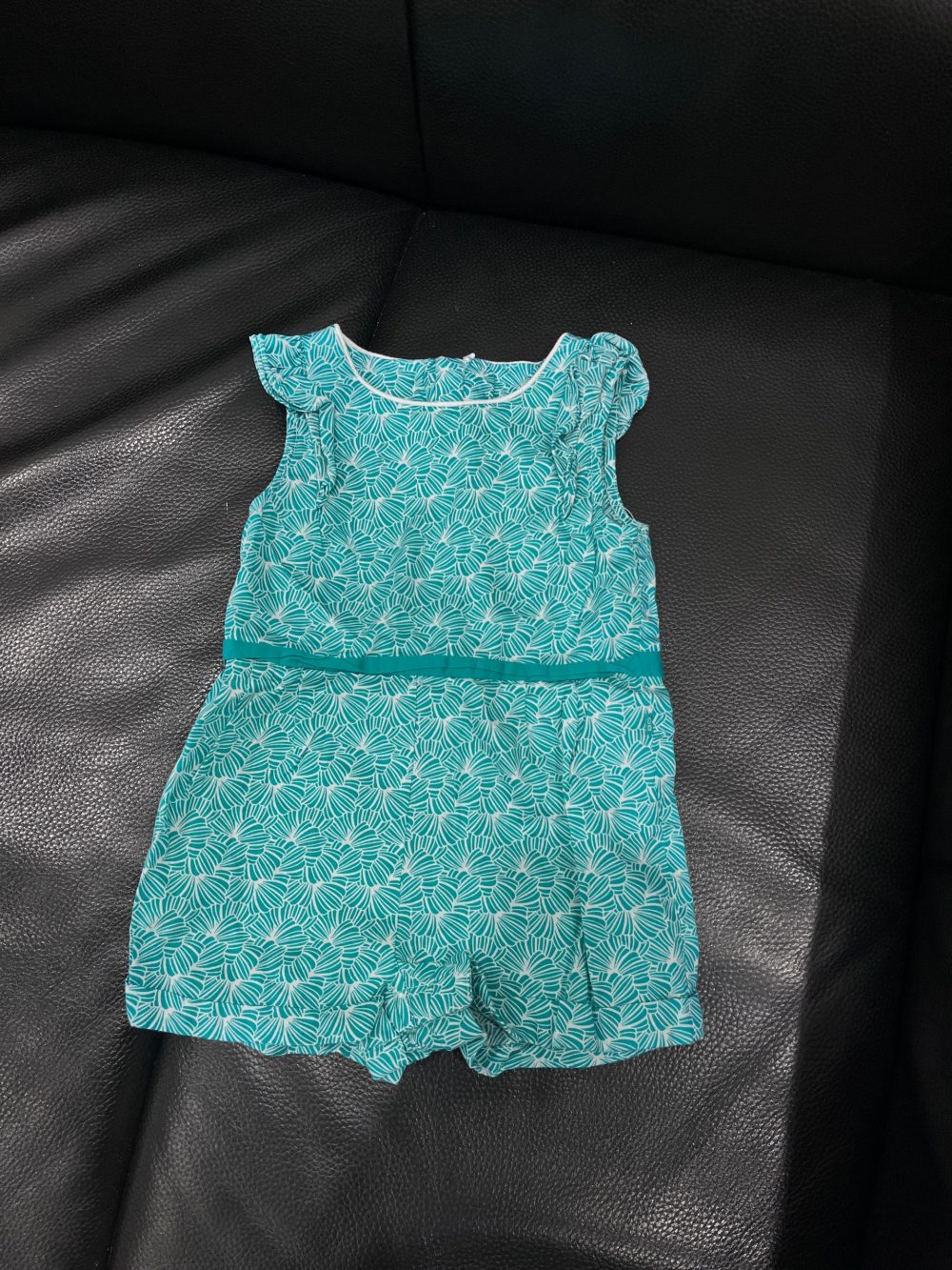 Set áo dài hồng phối quần lụa xanh tặng kèm bodysuit Obaibi màu xanh (size: 9→12m) - Ảnh 8