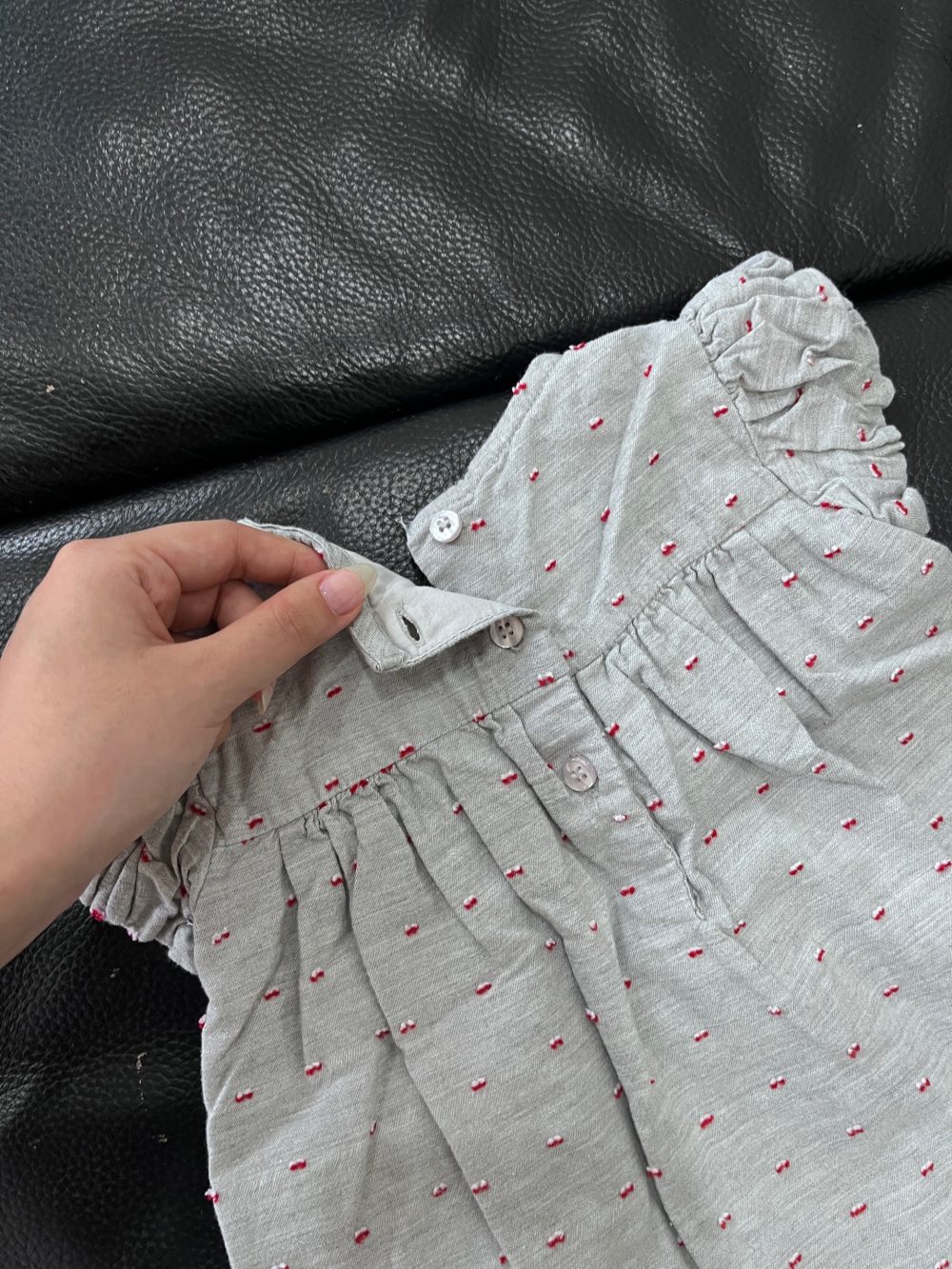Set váy và quần thêu dobby Mothercare màu xám ( size: 6→9m) - Ảnh 8