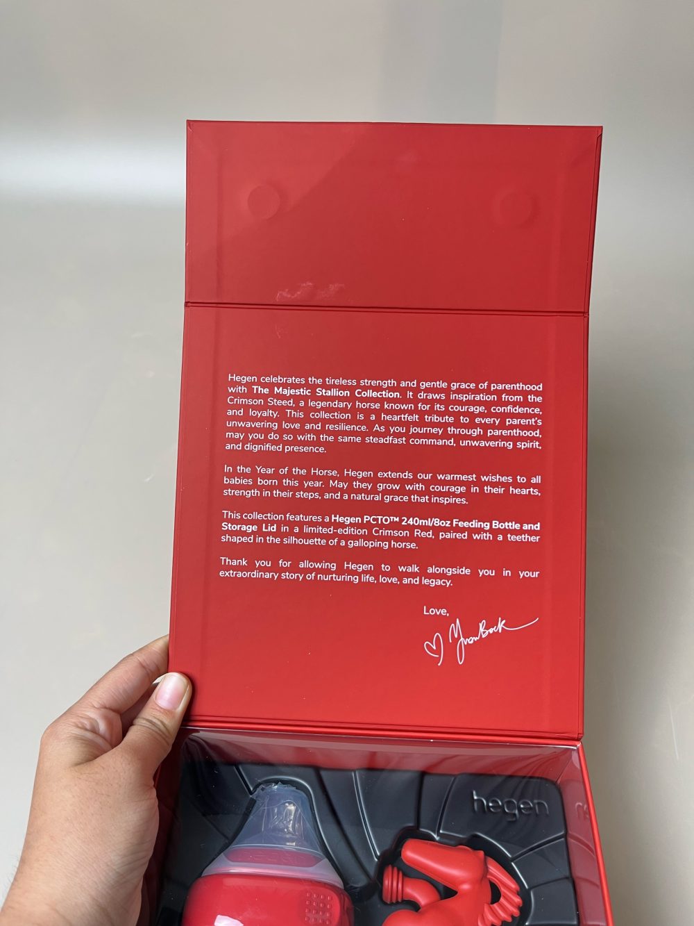 Bộ bình sữa Hegen The Majestic Stallion Collection 240ml, núm ti M (3–>6m), nắp trữ sữa và gặm nướu. - Ảnh 7