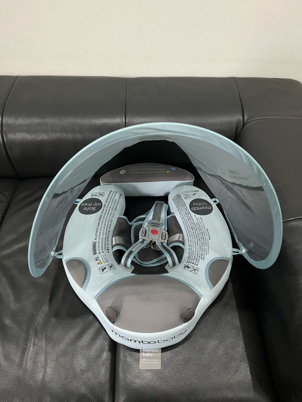 Phao bơi ngực Mambobaby màu xanh hoạ tiết bọ rùa có mái che ( size: 3->24m~ 6->18kg) - Ảnh 5