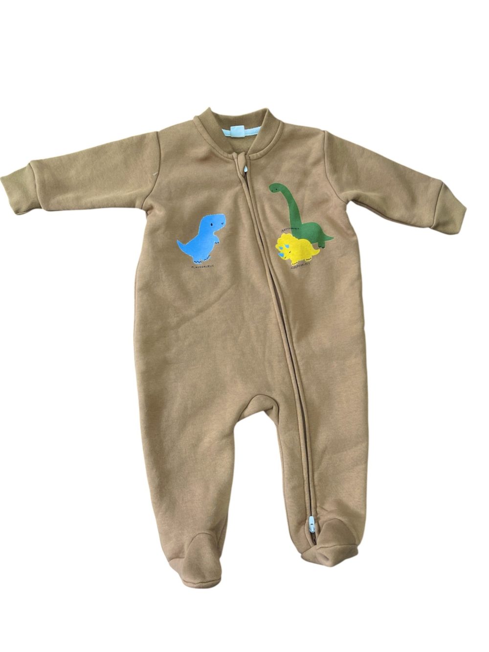 78c07f2dcaea458d9aabd5fa39fd266f Sleepsuit hoạ tiết khủng long Minene màu nâu (size 12→18m) - Ảnh 1